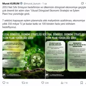 Ulusal Dongusel Ekonomi Stratejisi ve Eylem Plani yururluge girdi