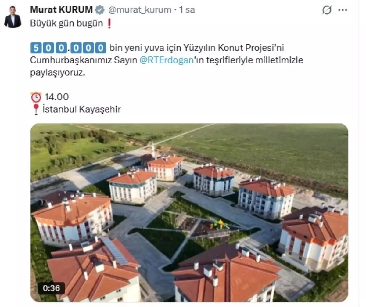 Yuzyilin Konut Projesi detaylari bugun aciklanacak