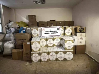 Zonguldakta Kacak Tutun Operasyonu 1 Ton Kacak Tutun ve Cok