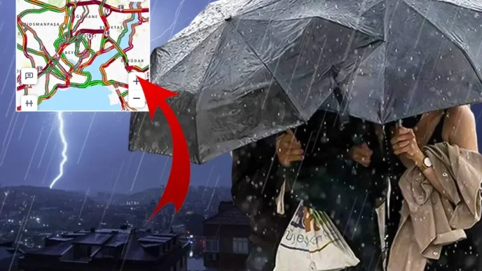 İstanbul'da yağış başladı, trafik felç! Harita kırmızıya döndü 16 istanbul da yagis basladi trafik felc 19182703 5822 amp